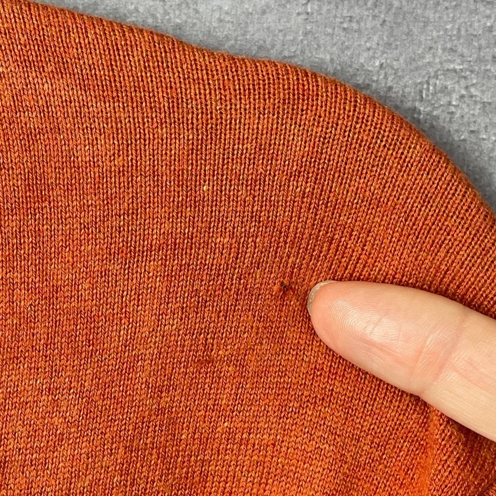 Banana Republic Sweater Mens L Orange Silk Cotton‎ Cashmere Luxury Blend V-Neck